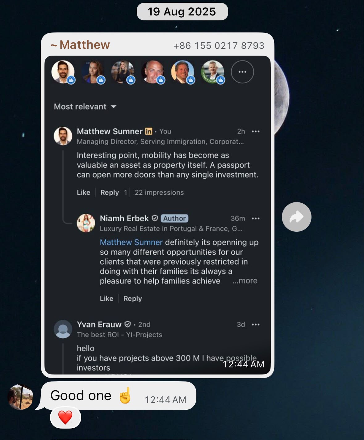 Client appreciation message